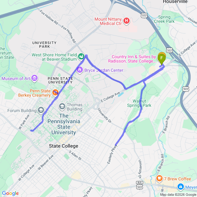 Route map for Run with Ilan (94) and Milla (79)